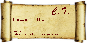Caspari Tibor névjegykártya